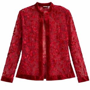Chicos velvet sheer jacket